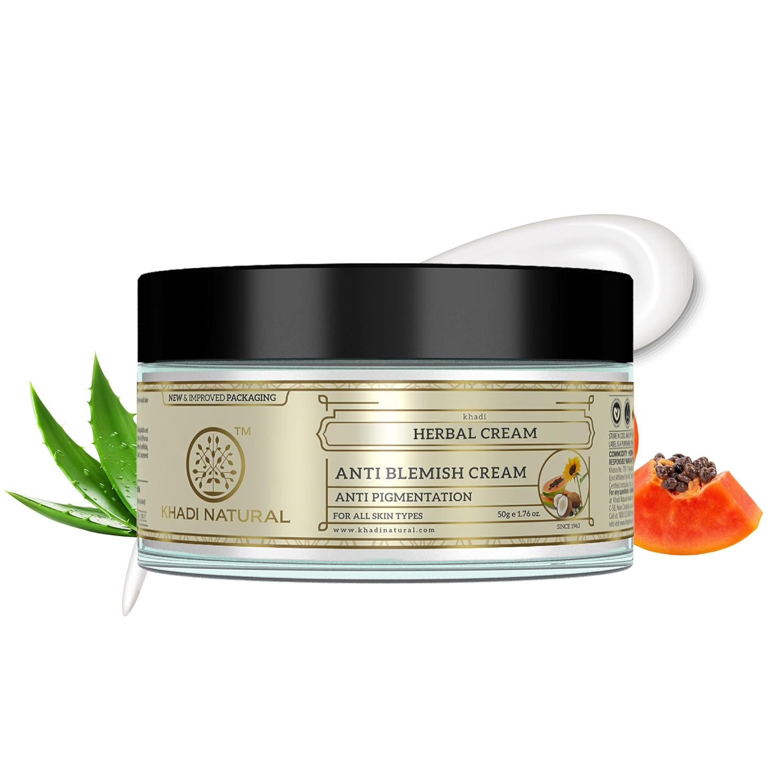Khadi Natural Anti Blemish Cream 50g | Skin Softening Exfoliating Face Cream for All Skin Types
