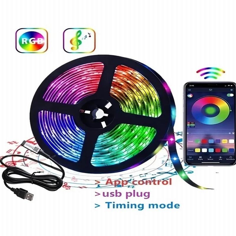 4M 5050 5V RGB Led Strip Lights USB Background Atmosphere Light Strips Color Bluetooth for Home TV PC Garden Party Decoration
