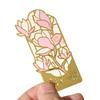 Customized Four Seasons Flower Metal Bookmark Hollow Transparent Paint