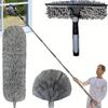 2in1 Ceiling Duster Window Cleaning Brush Telescopic Microfiber Dust Cleaning Brush Glass Wiper Ceiling Window Cleaning Tool