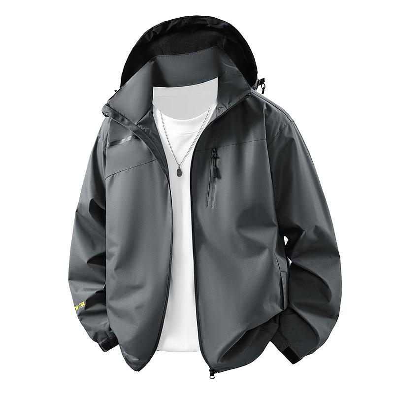 

Осенняя тонкая мужская куртка для активного отдыха, альпинизма, с капюшоном, съемная M