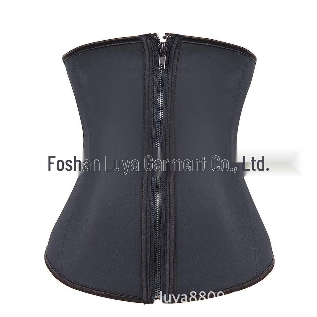 Gothic Black Leather Corset with Diamond Buckle & Wide Straps