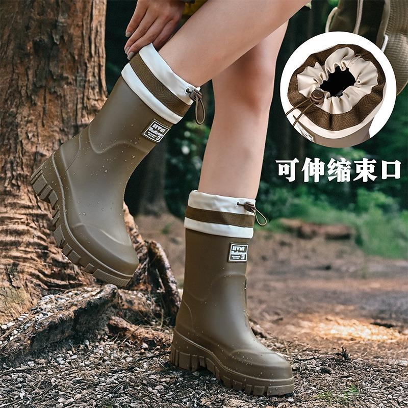 Rain shoes women's new bundle rain shoes high tube waterproof and non-slip water shoes are not tired, universal waterproof shoes in all seasons