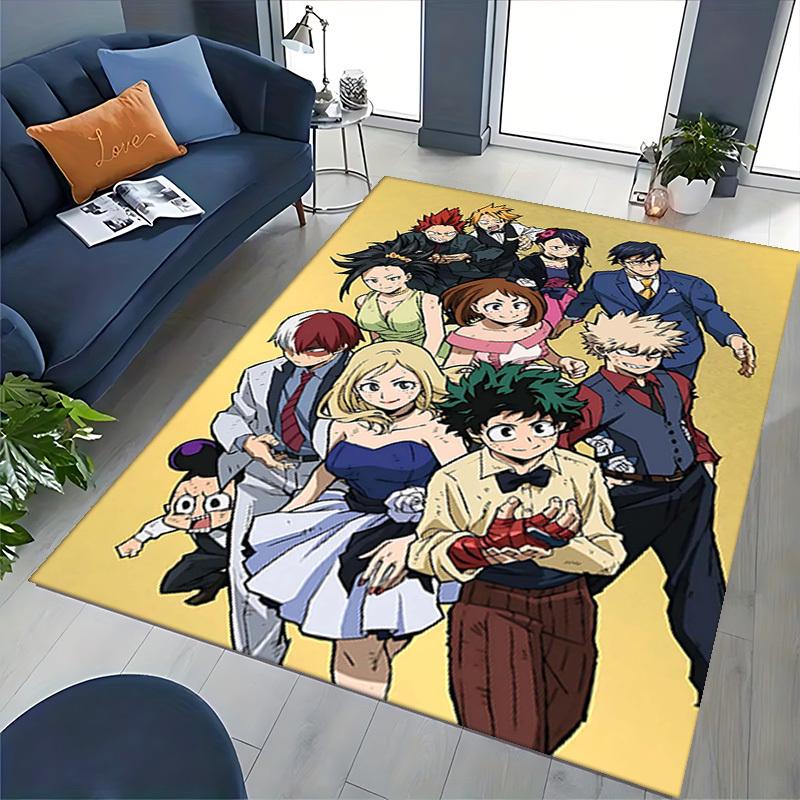 1pc My Hero Academia Office Chair Mat - Anti-Slip Carpet for Desk, Decorative Floor Covering with Cute Heroes Design, Home Office, Living Room, Bedroo