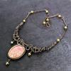 Natural Pink Opal Gemstone Handmade Copper Wire Wrap Jewelry Necklace 18" H2h40