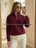 Autumn/Winter Oversize Lapel Half-Zip Slimming Hoodie - Comfy Outdoor Commuter Top