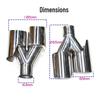 Universal Stainless Steel Car Exhaust Tailpipe: One-in-Two, Double Four-Out, Welded Edge Muffler.