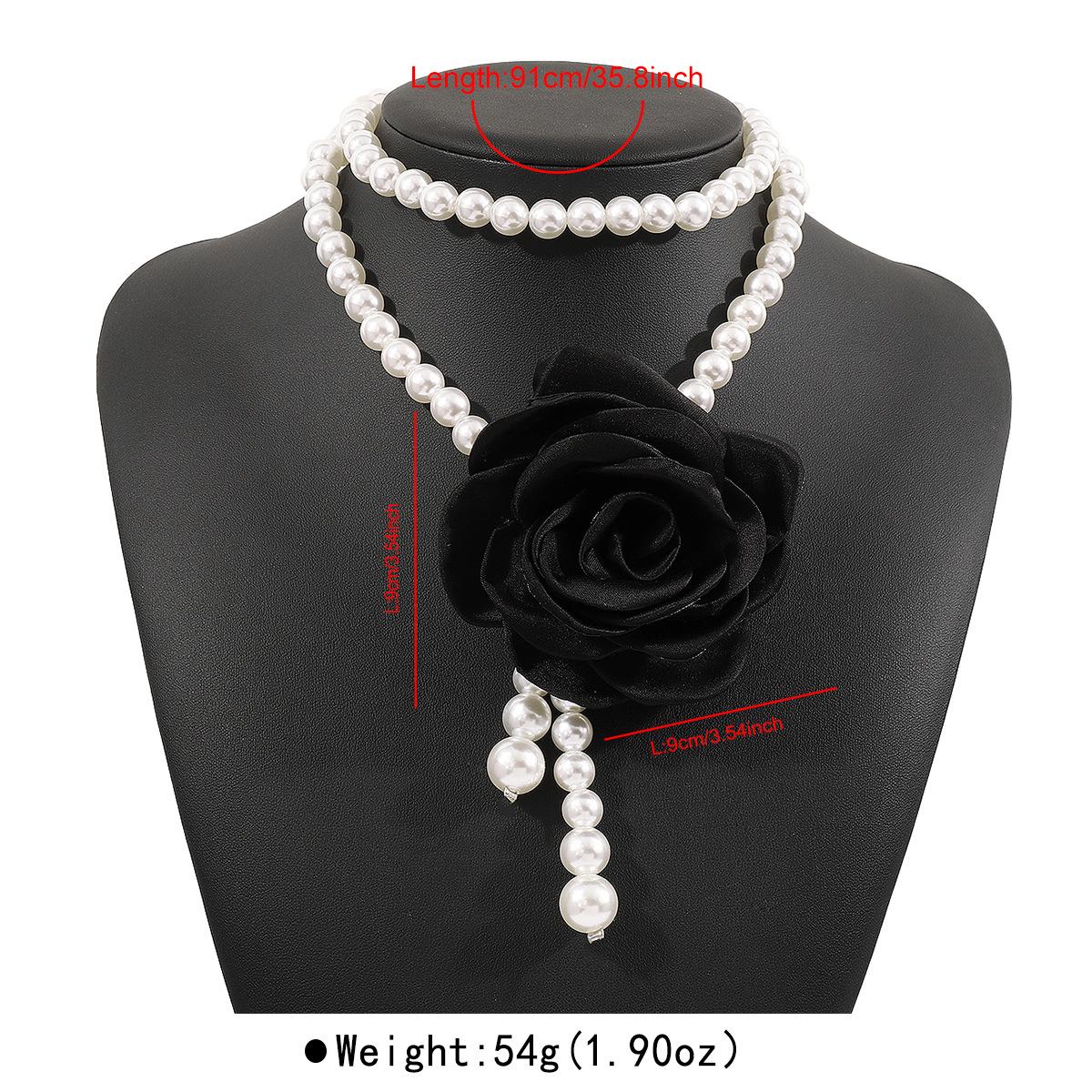 Flower Imitation Pearl Pendant Necklace for Women Simple Neck Jewelry Party Gift