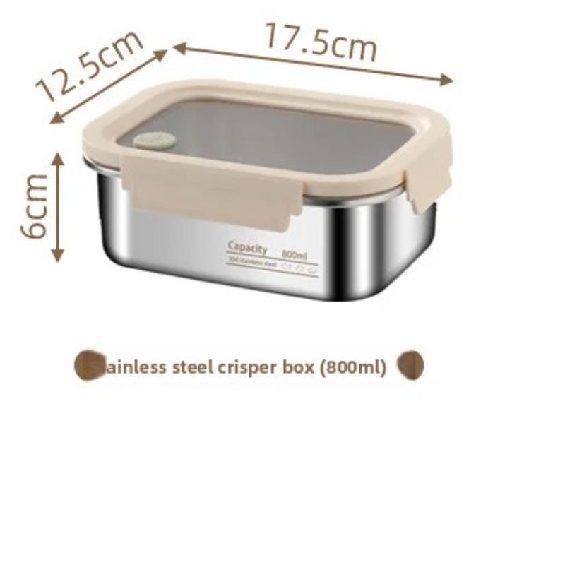 LFGB Certificated 304 Stainless Steel Crisper 360 Silicone Well Sealed Food Preservation Box for Fridge Vegetable Meat Box 5400₽