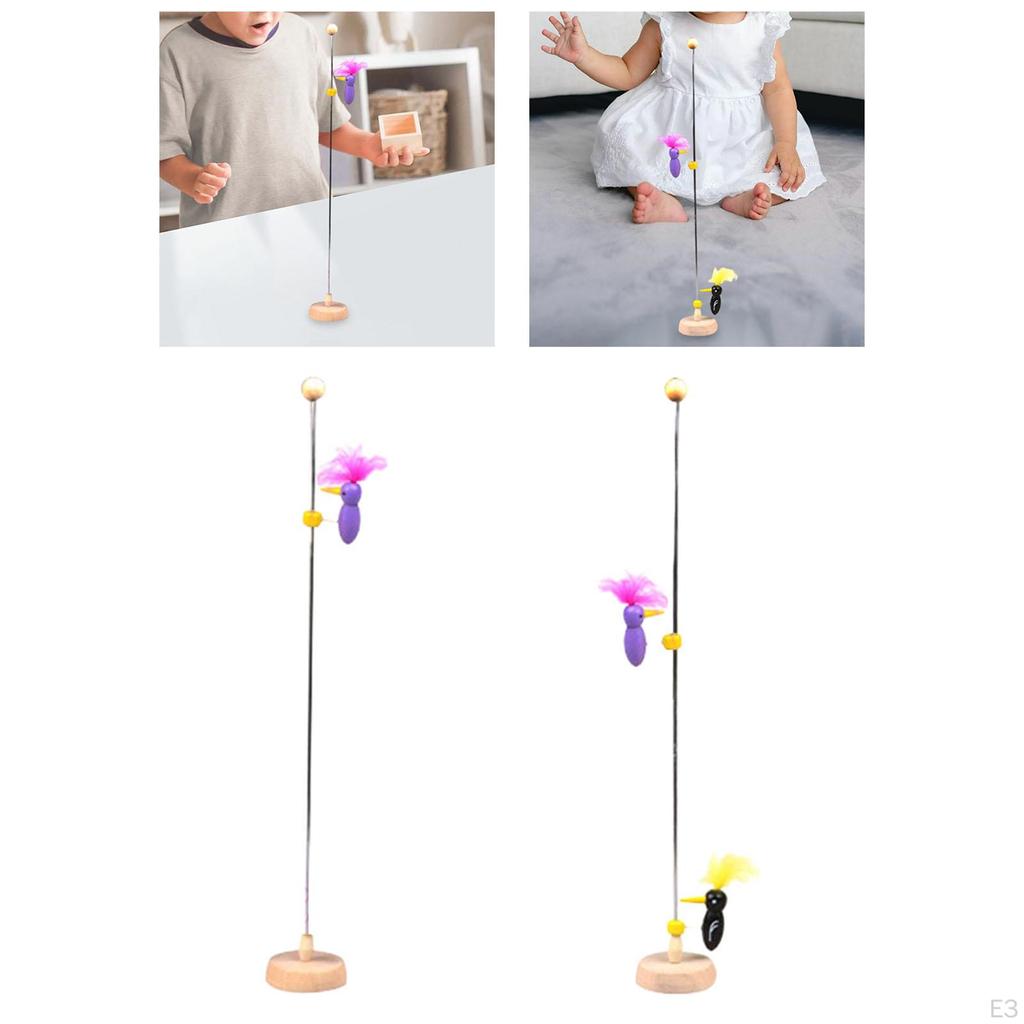 Bird Pole Toy with Sliding Mechanism, Interactive Pecking Action for Kids