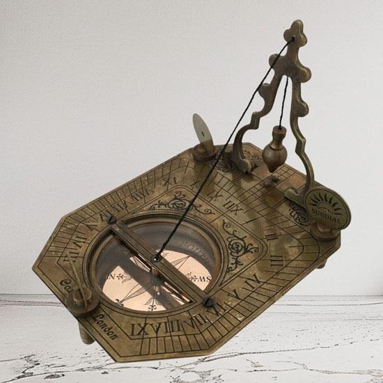Brass Sundial Compass 12.7 cm Nautical Maritime Decor, London Made