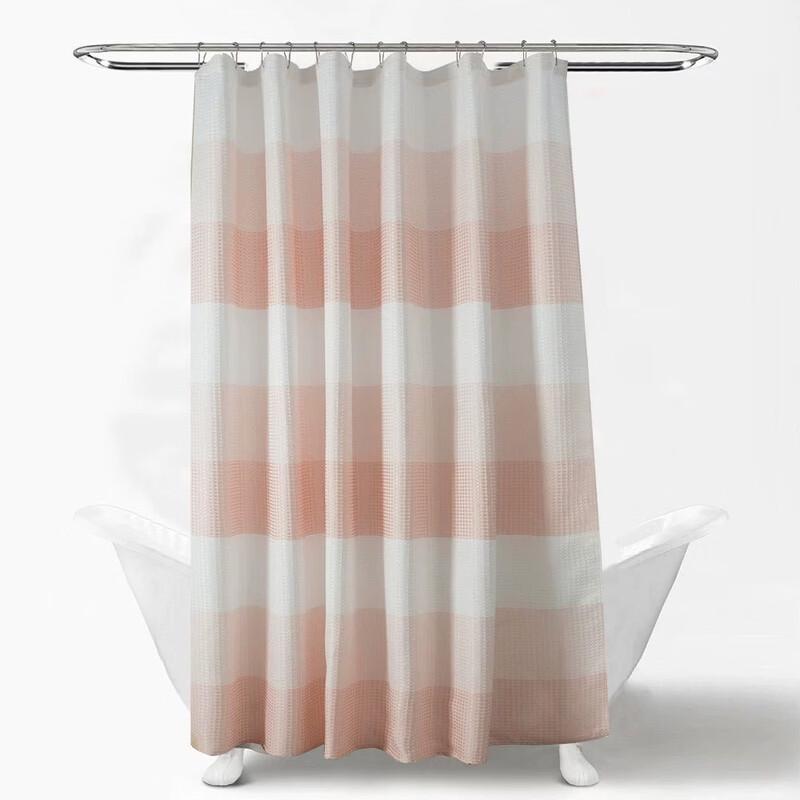 

LISM Waffle Weave Jacquard Shower Curtain