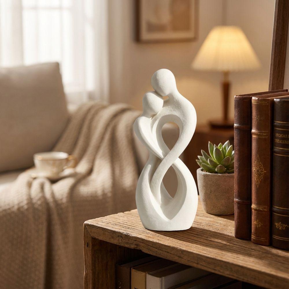 Romantic Abstract Hugging Couple Sculpture Minimalist Style Embrace Art Table Statue  Wedding Gifts