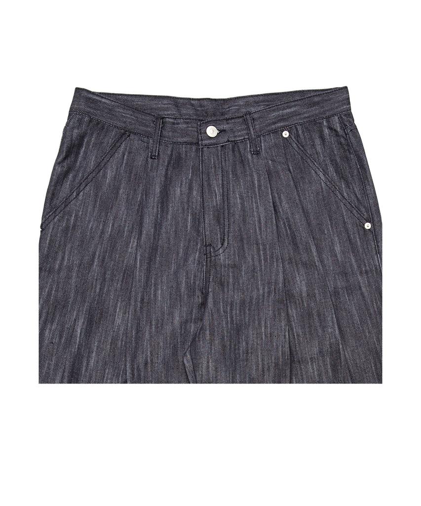 FRAME OFF Double-Pleat Wide Denim Pants_Blue