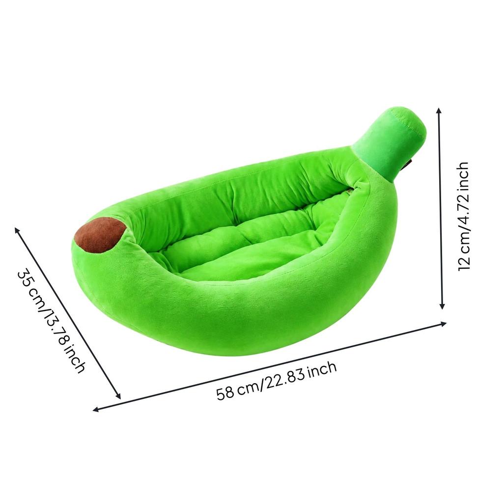 Banana-Shaped Soft Pet Cozysnooze Fruit-Shaped Bed with Raised Sides