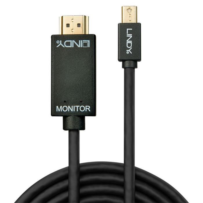 LINDY Câble Mini DisplayPort vers HDMI 4K30 (DP:passif) - 3m