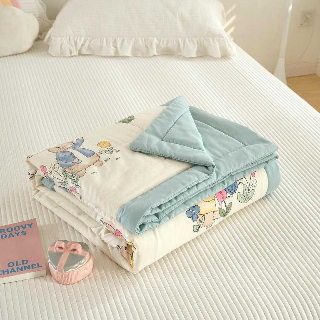 2026 Soft Washed Cotton Summer Quilt - Lightweight, Washable Air Conditioning Blanket