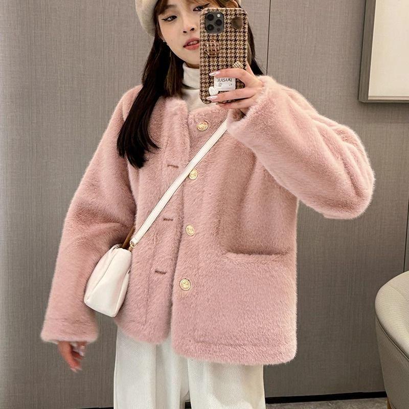 Autumn/Winter 2024 Chic Petite Mink Coat – Short, Thickened, Versatile, Fragrance Style for Women