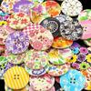 25 st 30 mm 4 hål flerfärgade träknappar för scrapbooking, sömnad, DIY-pärlor