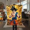 1PC Son Goku  Print Flannel Blanket, High Quality All Seasons, Home Decor, Warmth and Comfort, Perfect for Christmas Gifts
