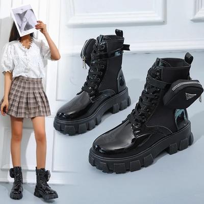 Damenstiefel Neu in Motorradstiefeletten Wedges Damen Schnürschuhe Plateau Weiß Schwarz Leder Oxford Schuhe Damenstiefel