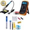 60W Soldering Iron Kit Adjustable Temp Welding Tool Digital Multimeter 5pcs Soldering Iron Tips EU/UK/US Standard