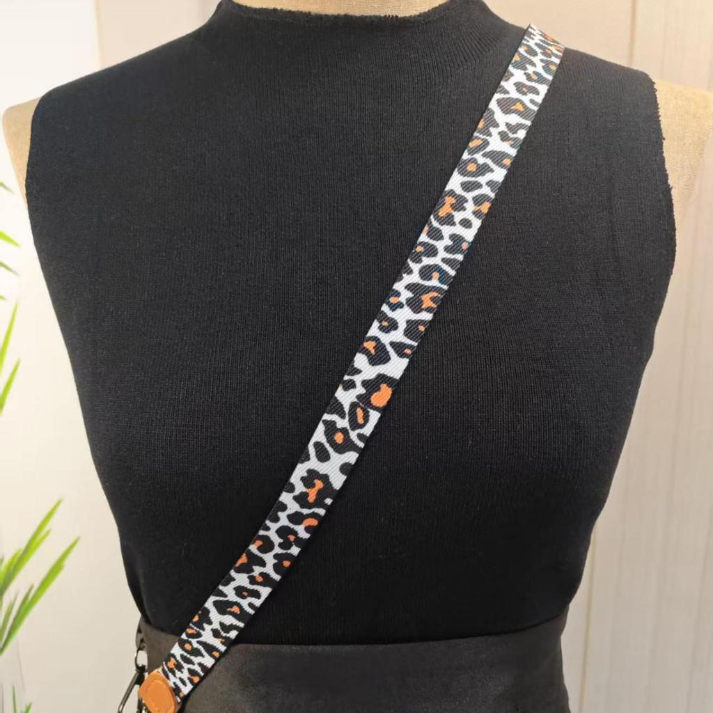 Leopard Print Crossbody Phone Lanyard with Adjustable Retractable Wide Strap