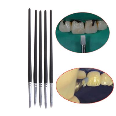 5Pcs Dental Adhesive Composite Zement Porzellan Zähne Silikon Pinsel Stift Werkzeug