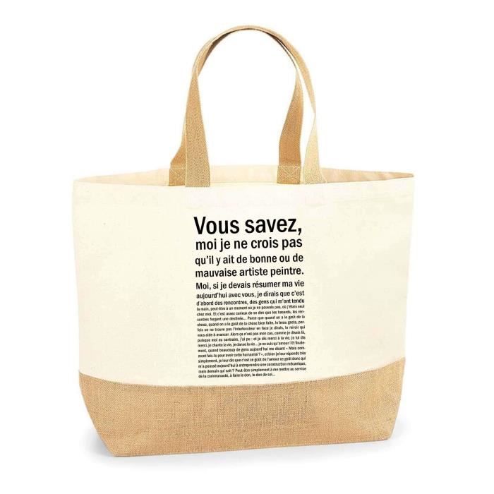 Sac Jute artiste peintre bonne ou mauvaise Cabas de Plage Femme Métier