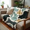 Muted Sage Camo Blobs Anime Cartoon Flannel Blanket Soft Warm Throw for Bedroom Sofa Car Kids Holiday Gift