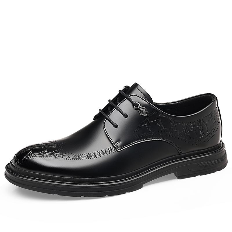 

Модные повседневные деловые мужские кожаные туфли в стиле ретро, британский джентльмен, повседневные, для офиса, вечеринки на открытом воздухе, коричневые, для взрослых, свадебные туфли жениха 44 чёрный