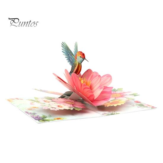 Přání k narozeninám kolibřík Ručně vyráběné vyskakovací přání s ptáčkem 3D přání ke Dni matek k výročí Valentýna pro ženy