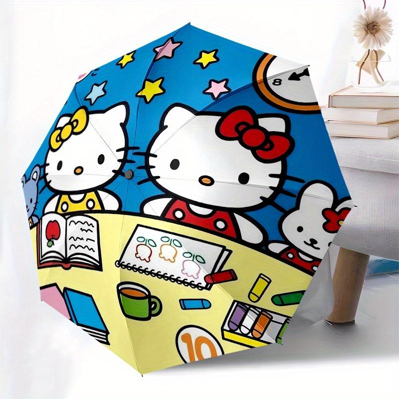 1pc Hello Kitty Night Study Circle Umbrella with Plastic Handle,Suitable for All Seasons Home Travel Outdoor UmbrellaSanlio623