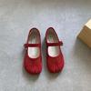 Fashion Red Design Sensation Mary Jane Split-Toe Women's Shoes Spring Autumn New Korean Style Pig Hoof Single Shoes Fashionable Casual