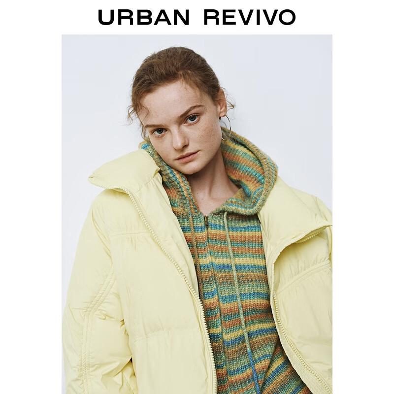 UR 2025 Winter Women's Oversized Stand Collar Quilted Down Jacket