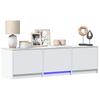 White TV Stand with LED Lighting 140 X 34 X 40 Cm Particleboard