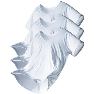 Duerfusa Inner Wear Men Cooling Sensation Quick-Dry 3-Piece Set Summer Short Sleeve V-Neck Cool DRY Antibacterial Odor-Resistant Stretch Underwear