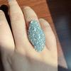 Luxury Silver Ring with 13ct Sky Blue Topaz And Brazilian Gemstones for Women Eye-Catching Colorful Fine Jewelry for Parties