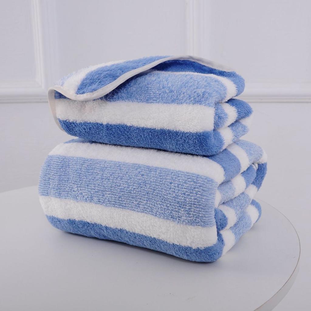 Striped Pattern Towel Set Soft Face Towel Bath Towel Quick Drying Absorbent Towels For Bathroom