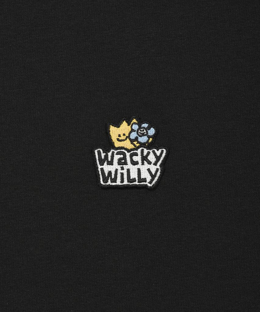 WACKY WILLY Double Kiki Wappen Short Sleeve T-Shirt Black