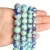 1 Stück 6 mm 8 mm 10 mm 12 mm runder blauer und grüner persischer Jadestein lose Distanzperlen für Schmuck, handgefertigt, Diy-Armband