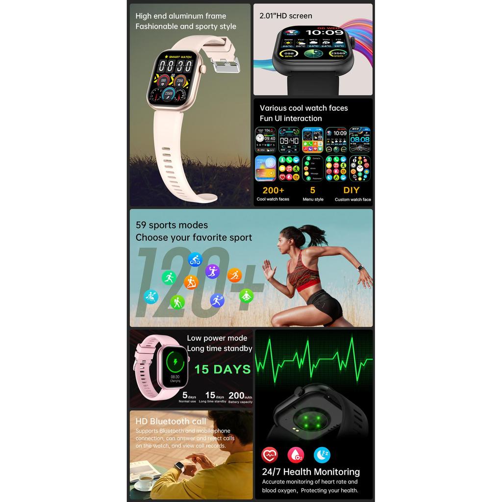 Smart Watch For Men Women Gift Full Touch Screen Sports Fitness Watches Bluetooth Calls Digital Smartwatch