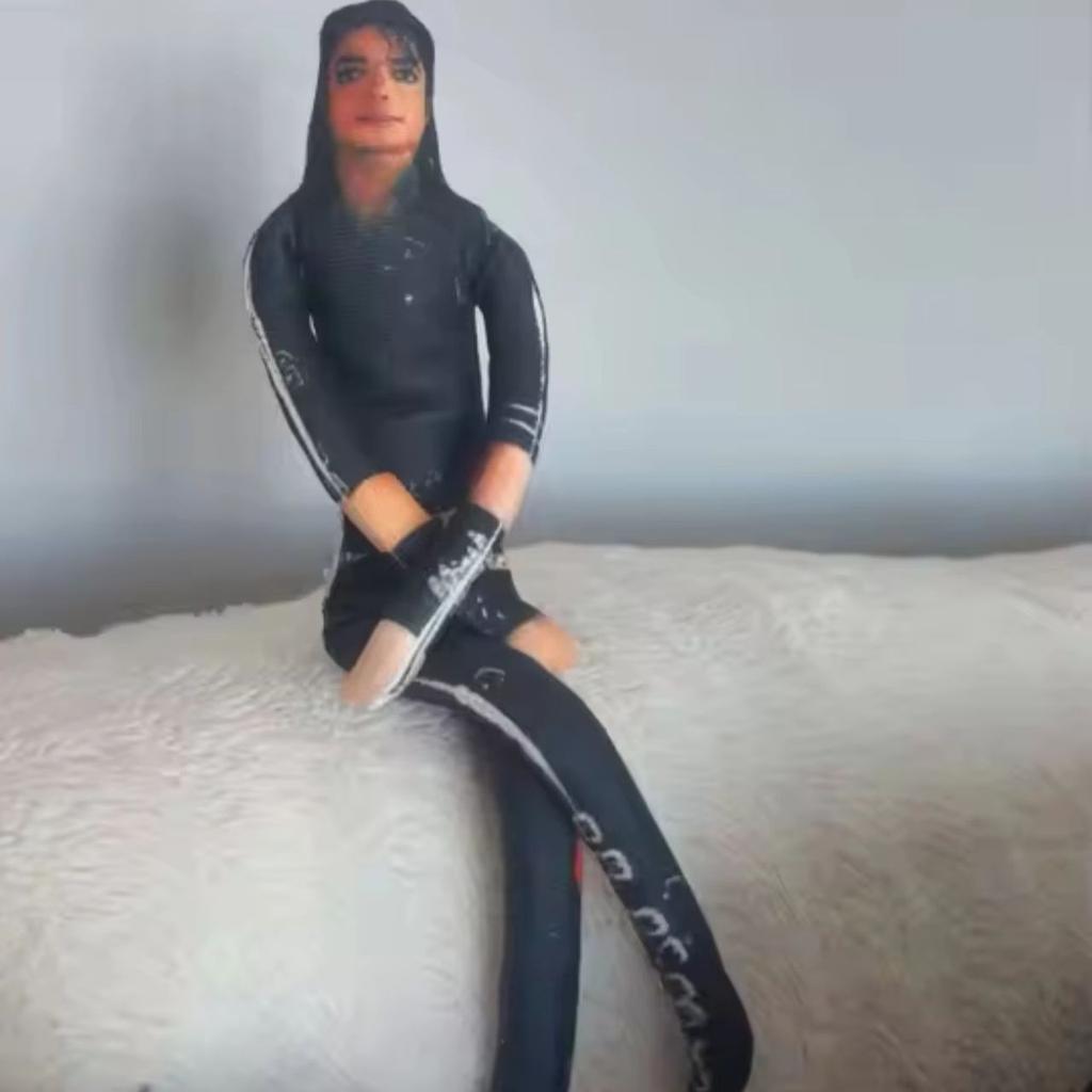 Michael Jackson Rat Doll With Wire Frame Poseable Abstract Fan Support Plush Toy Cosplay Party Prop Stage Performance Accessory