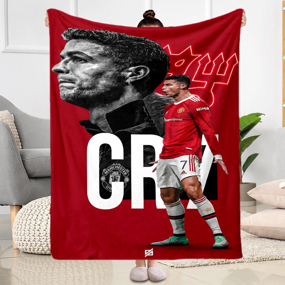 Cr7: Football Legend Blanket Soft & Cozy Suitable for Couch Chair Seaside for All Occasions Warmthful Decor Perfect Gift for Relatives and Friends