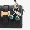 Cute Flowing Green Cherry Keychain Summer Fruits Cherries Pendant Keyring for Women Girls Jewelry Bag Accessories Gift
