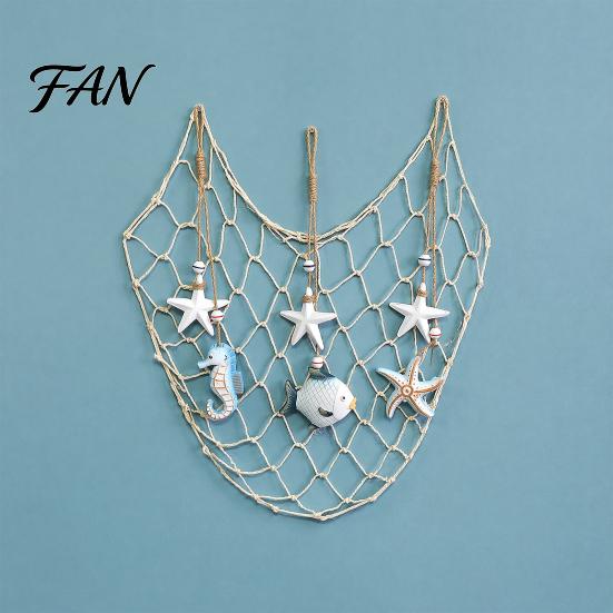 Seaside Inspired Wall Decor Wooden Starfish Hanging Decoration, Nautical Coastal Ornament, Ocean Natural Wood Theme Art for Home Beach Lake House