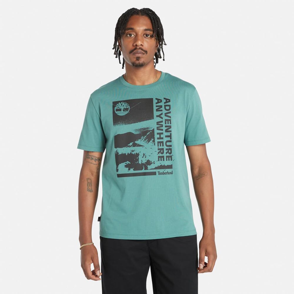 Timberland Men's Short Sleeve Graphic T-Shirt, Sea Pine, Size S, TB0A2QRVCL61