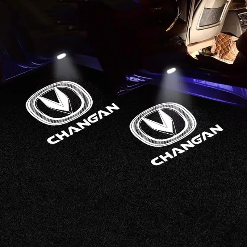 Car Door Projector LED Shadow Lights Lamp Car Accessories For Universal Vehicle Models Car Logo Wireless Courtesy For Changan