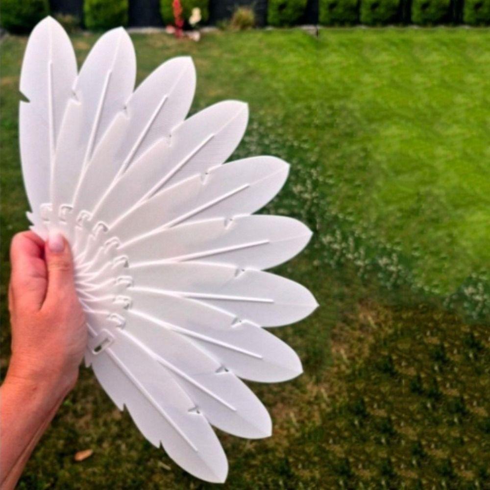 Portable Handheld Feather Fan 3D Printed Costume Prop Fan Summer Cooling Fan Outdoor Use