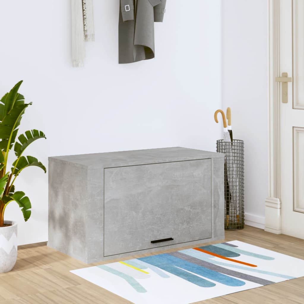 Wall Mounted Shoe Cabinet Concrete Grey 70 X 35 X 38 Cm Engineered Wood
